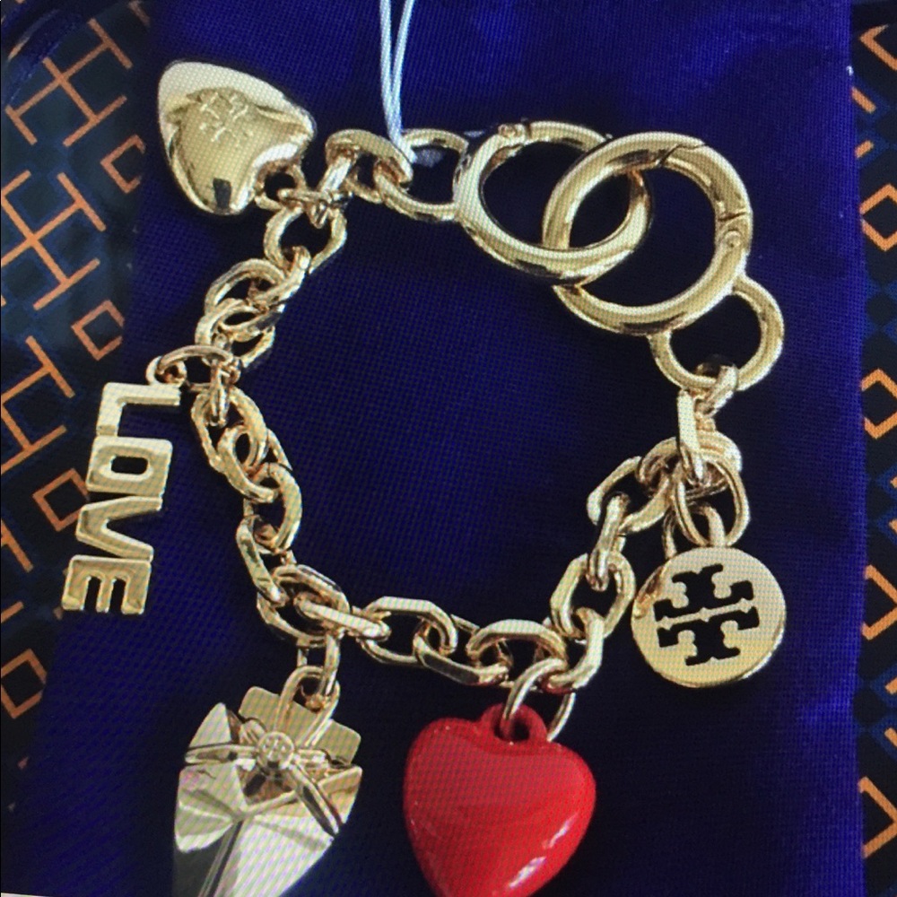 Tory Burch Heart Chain Bracelet or  Key Fob